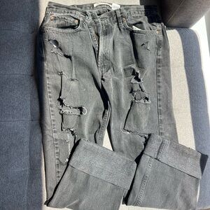 Levi 505 regular fit black distressed